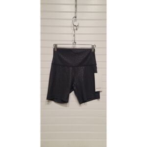 Lululemon Align High-Rise Black Leopard Daisy Emboss Shorts 6" Size 6 NWT